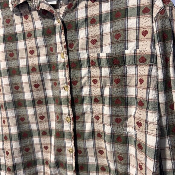 plus preferred ladies size Medium 38 shirt with plaid and hearts - Picture 2 of 5
